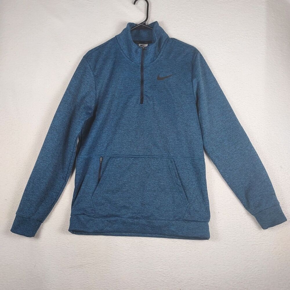 Nike Mens S Therma-FIT 1/4 Zip Pullover Fleece Blue Athletic Sweatshirt